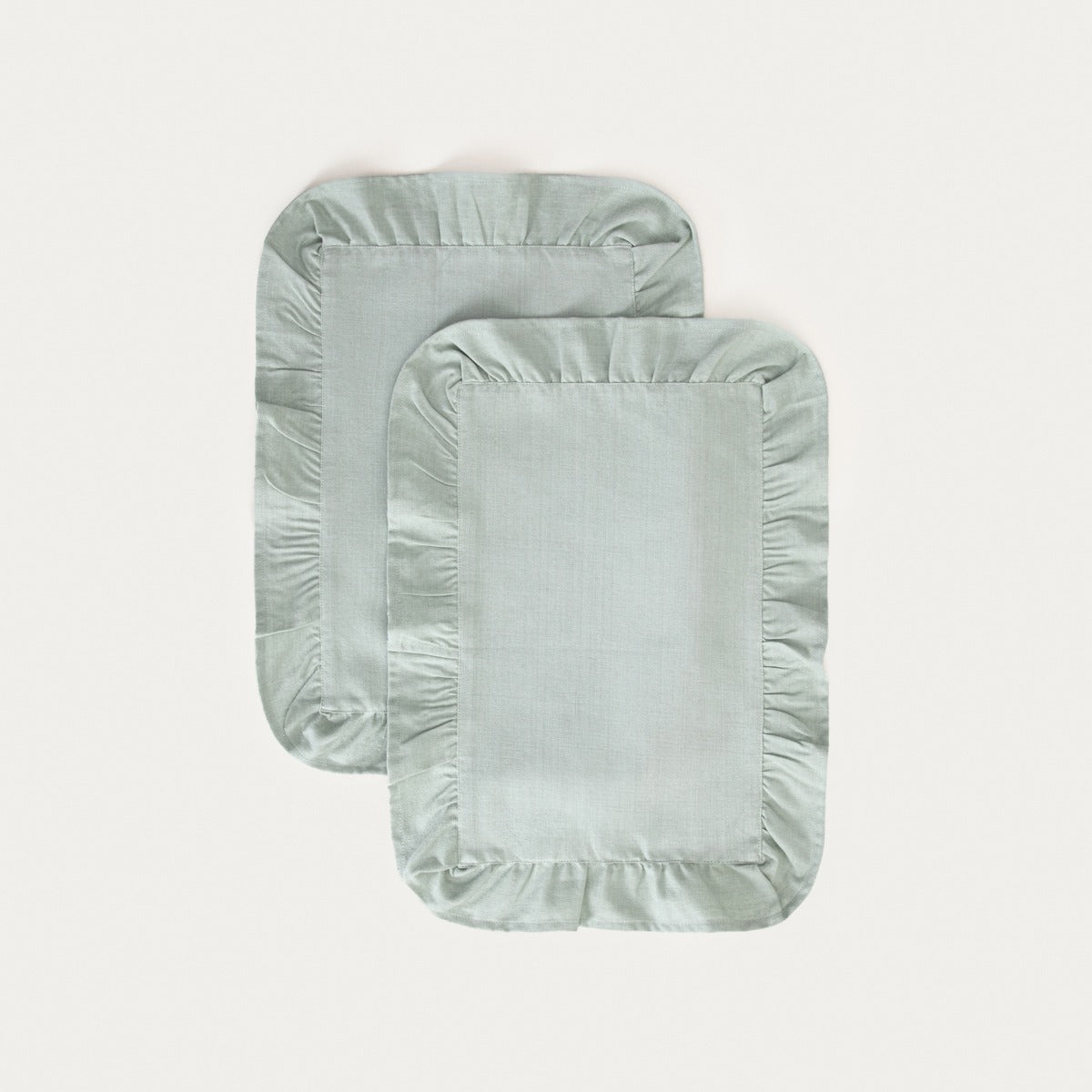 KALLIOPE Pistachio Table Mats with Decorative Frill, Set of 2