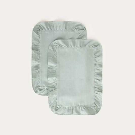 KALLIOPE Pistachio Table Mats with Decorative Frill, Set of 2