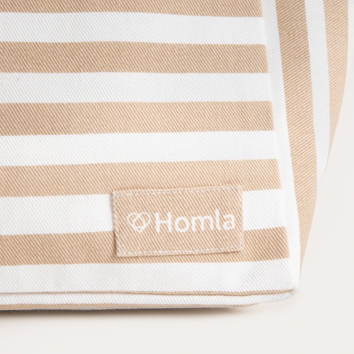 TAVI Cotton Beach Bag with Beige Stripes