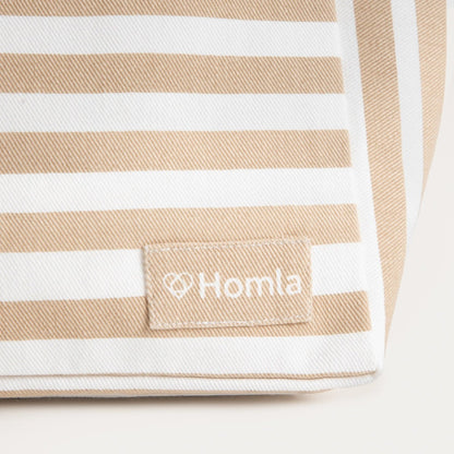 TAVI Cotton Beach Bag with Beige Stripes