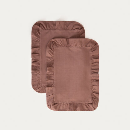 KALLIOPE Brown Table Mats with Decorative Frill, Set of 2