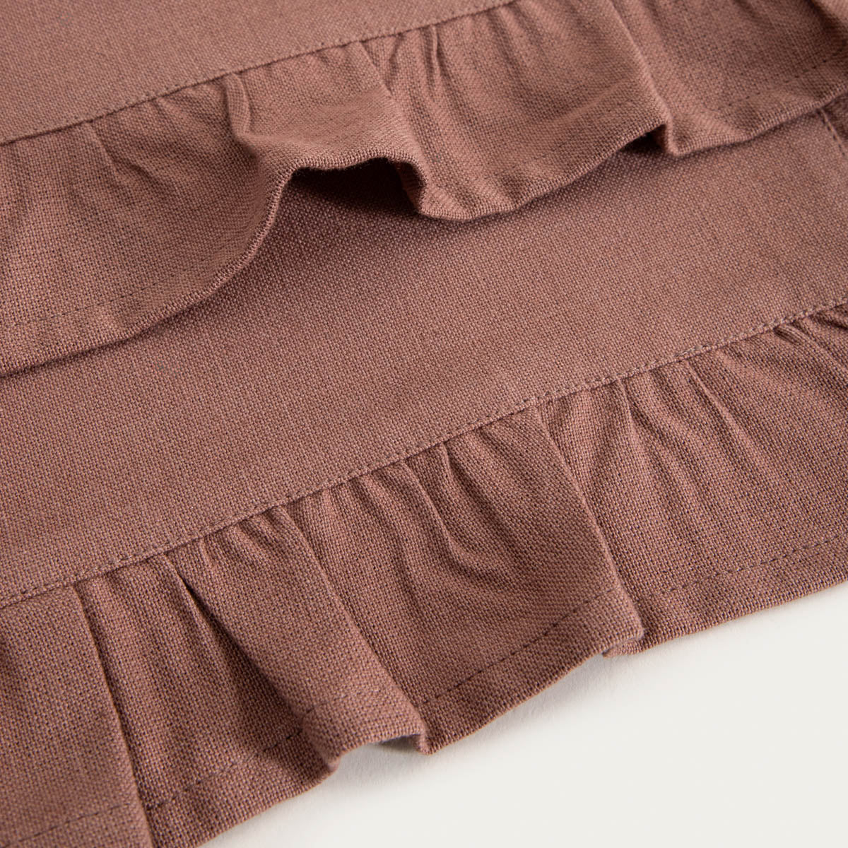 KALLIOPE Brown Table Mats with Decorative Frill, Set of 2