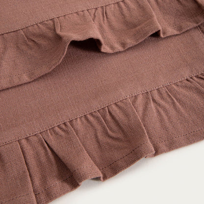 KALLIOPE Brown Table Mats with Decorative Frill, Set of 2