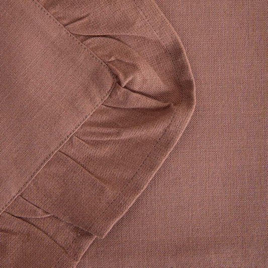 KALLIOPE Brown Table Mats with Decorative Frill, Set of 2