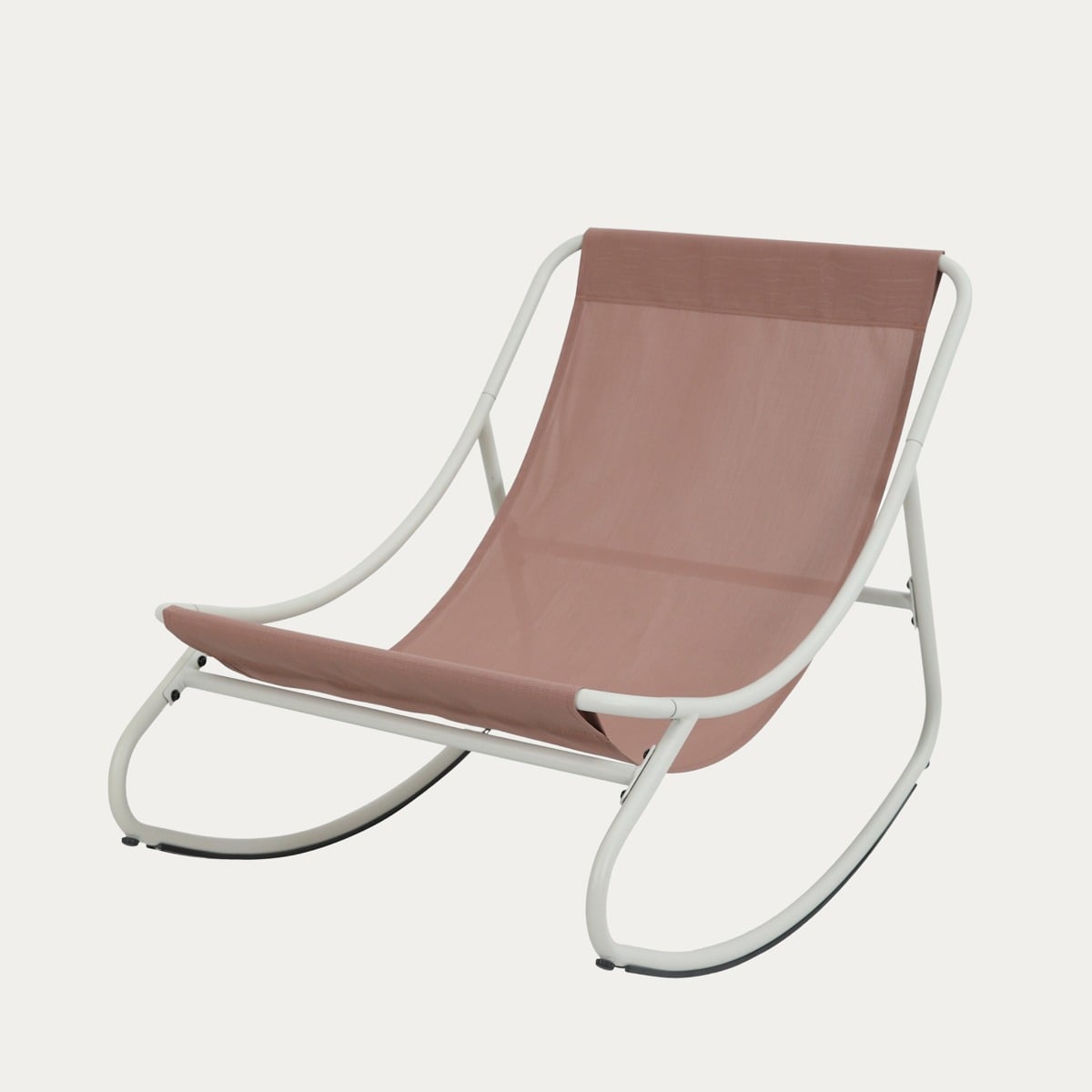 TIVOLI Rocking Chair Beige with Brick-Red Cushions