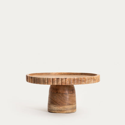 Linea Mango Wooden Serving Platter on Leg with Irregular Rim 25x12 cm