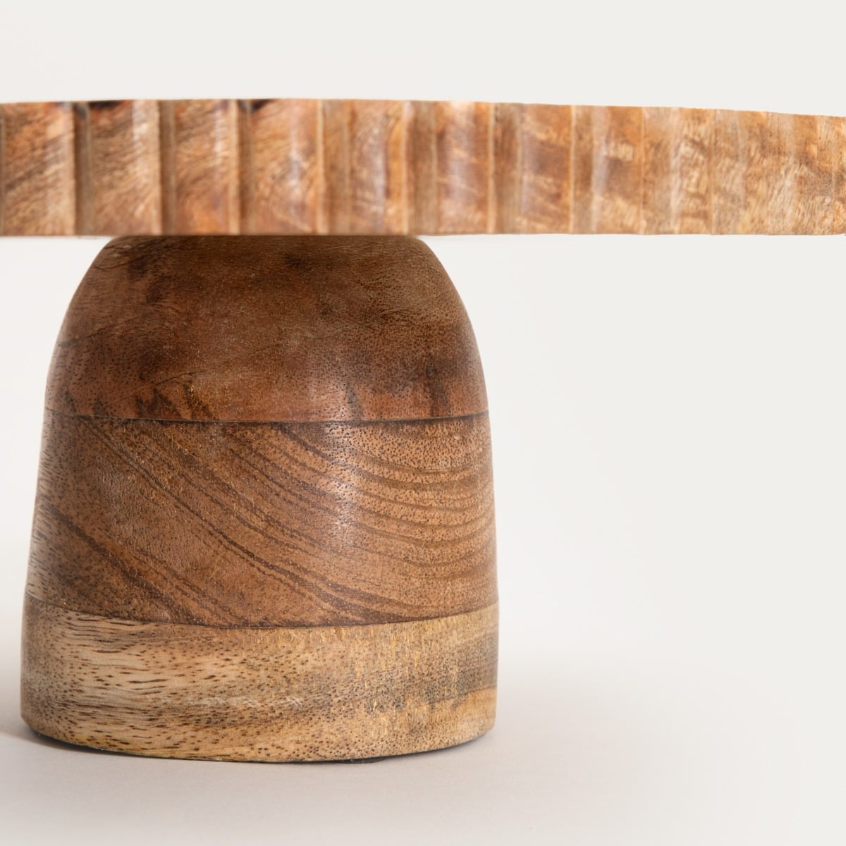 Linea Mango Wooden Serving Platter on Leg with Irregular Rim 25x12 cm