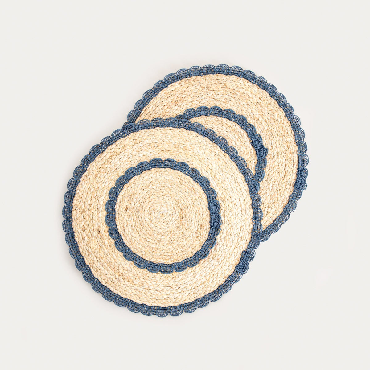 MAIZO Navy Blue Pattern Table Mats Set of 2 - 38cm