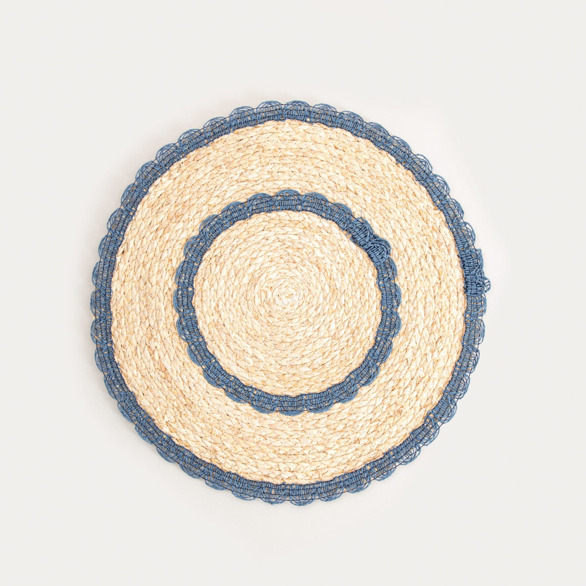MAIZO Navy Blue Pattern Table Mats Set of 2 - 38cm