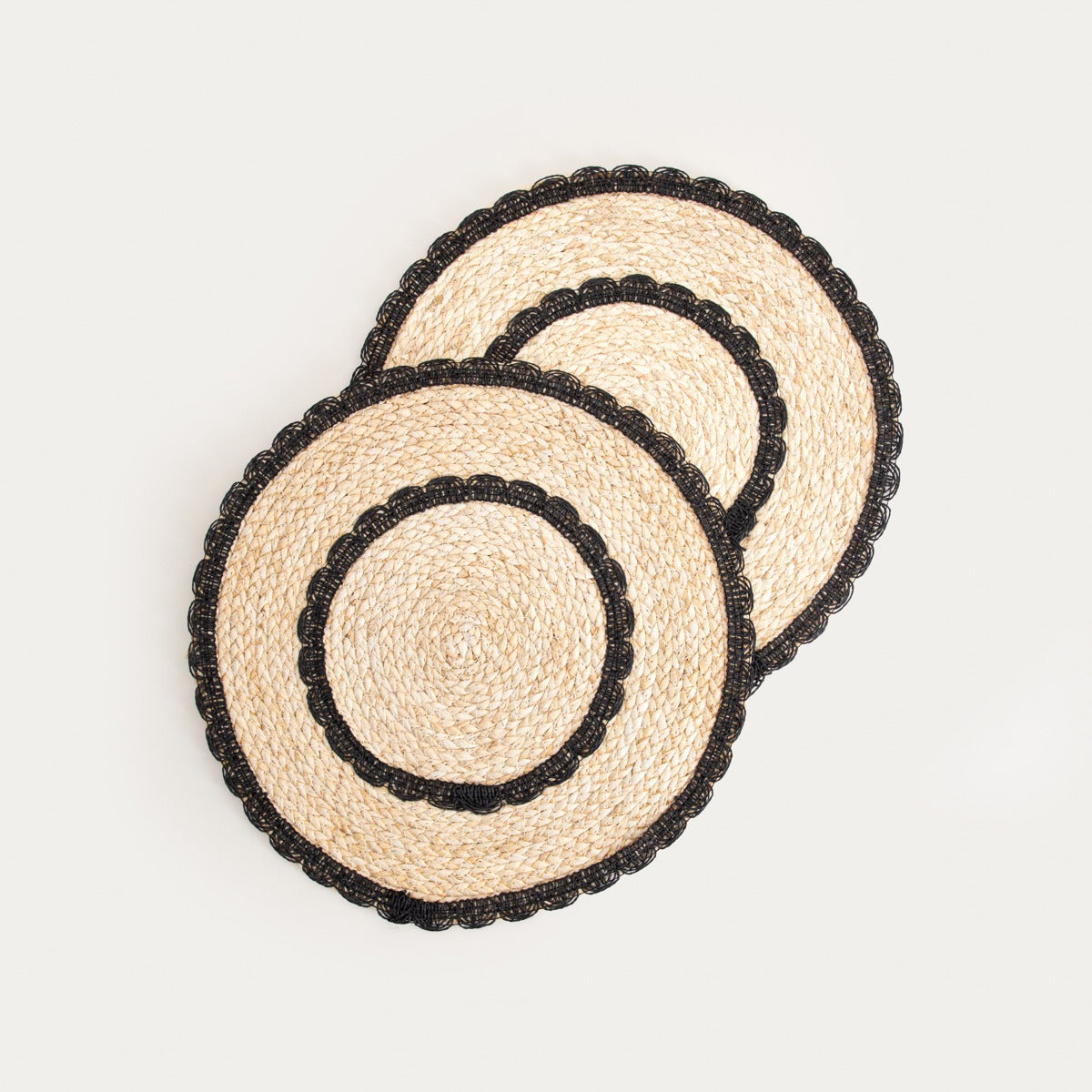 MAIZO Black Pattern Table Mats Set of 2, 38cm