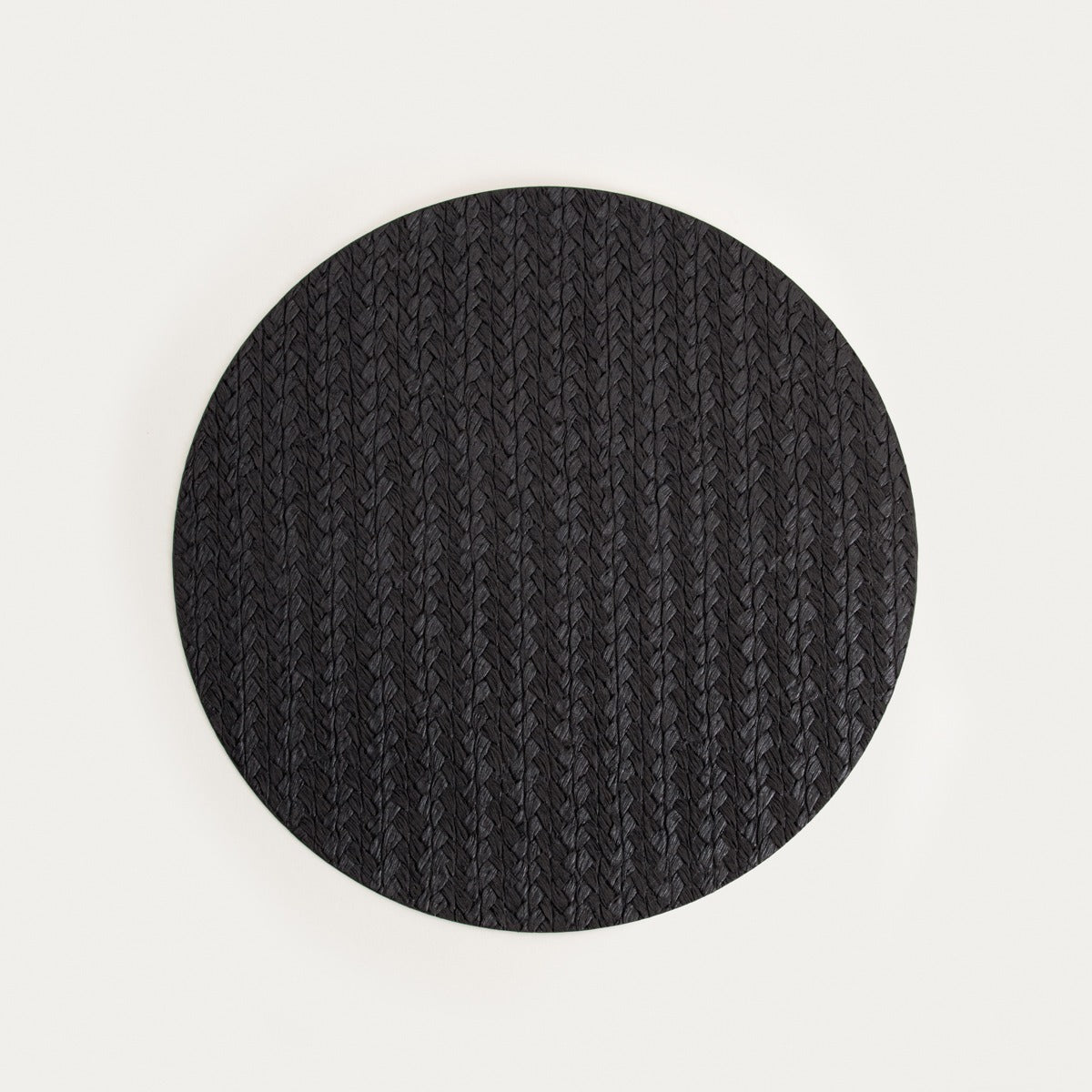 MORELLA Black Table Mats Set of 2, 38cm Round Dining Pads