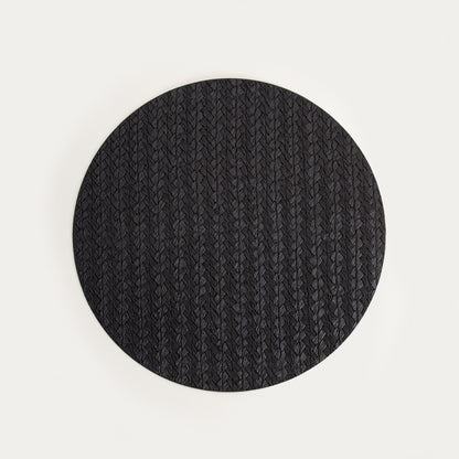 MORELLA Black Table Mats Set of 2, 38cm Round Dining Pads