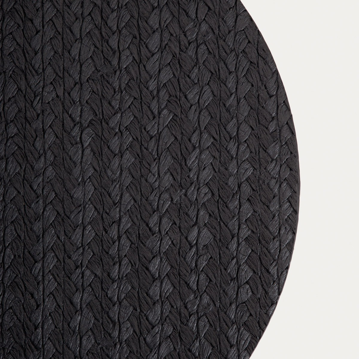 MORELLA Black Table Mats Set of 2, 38cm Round Dining Pads