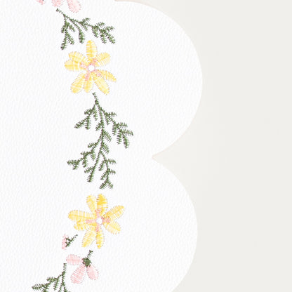 FLORIVA Ecru Table Mats with Decorative Embroidery, Set of 2, 38cm