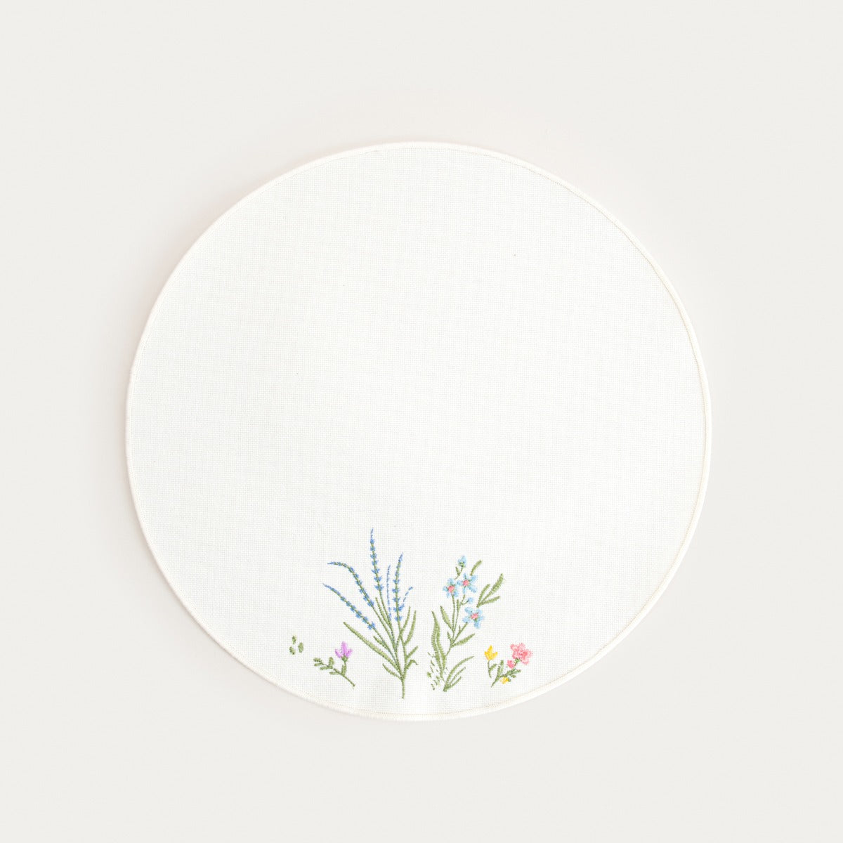ZAIRA Ecru Table Mats with Decorative Floral Embroidery - Set of 2