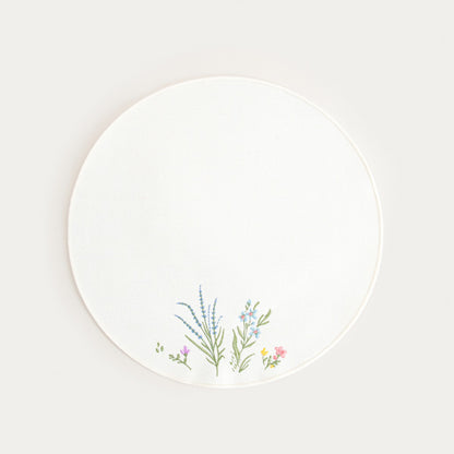ZAIRA Ecru Table Mats with Decorative Floral Embroidery - Set of 2