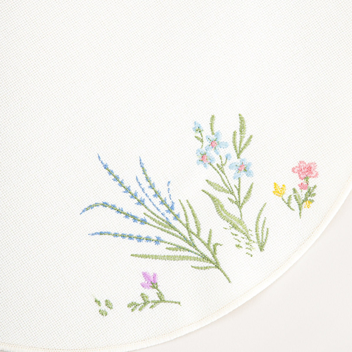 ZAIRA Ecru Table Mats with Decorative Floral Embroidery - Set of 2