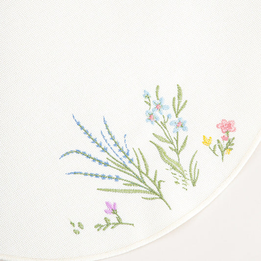 ZAIRA Ecru Table Mats with Decorative Floral Embroidery - Set of 2
