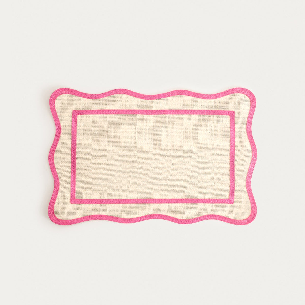 VIENTO Table Mats with Decorative Pink Piping, Set of 2