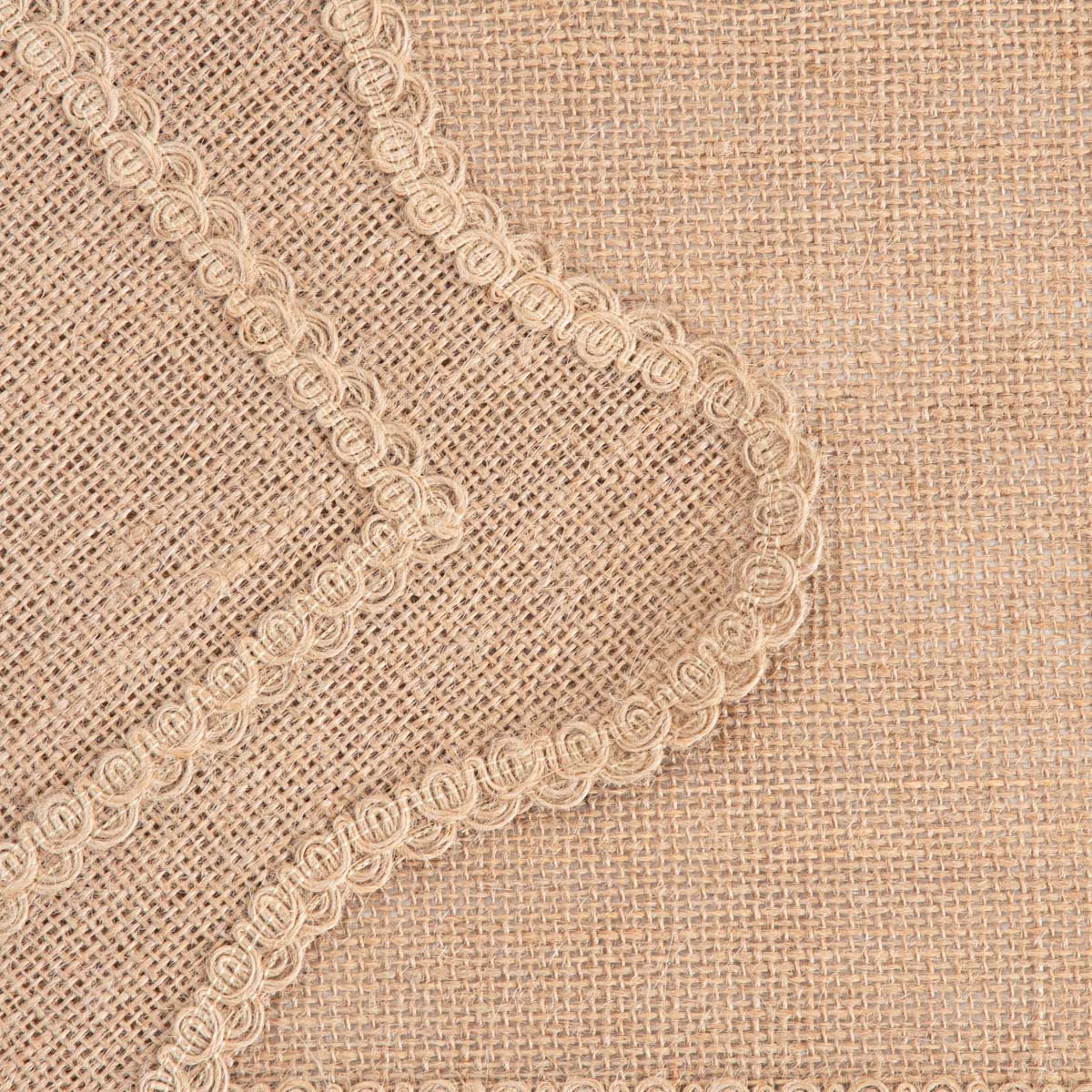 CALMA Beige Table Mats with Decorative Jute Edging - Set of 2