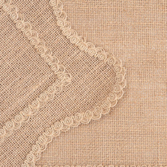 CALMA Beige Table Mats with Decorative Jute Edging - Set of 2