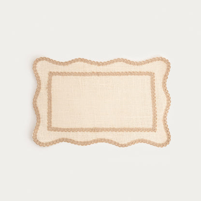 CALMA Ecru Table Mats with Decorative Jute Edging - Set of 2