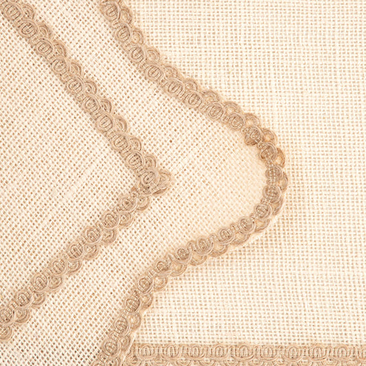 CALMA Ecru Table Mats with Decorative Jute Edging - Set of 2