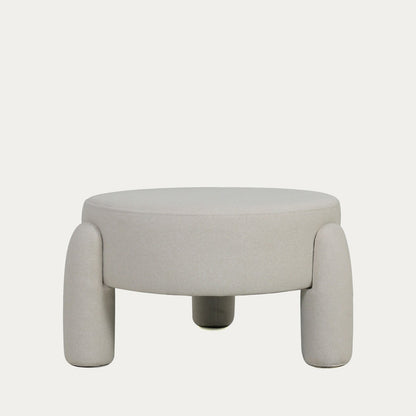 OLLER A Pouf in Ecru Fabric - Comfortable & Durable