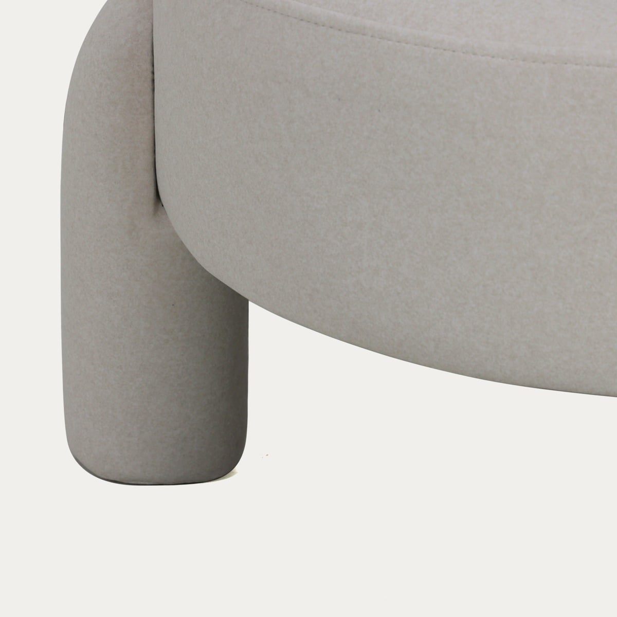 OLLER A Pouf in Ecru Fabric - Comfortable & Durable