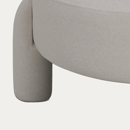 OLLER A Pouf in Ecru Fabric - Comfortable & Durable