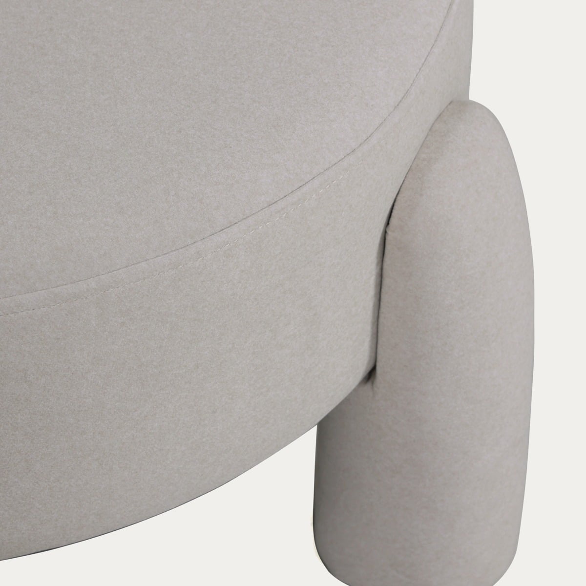 OLLER A Pouf in Ecru Fabric - Comfortable & Durable