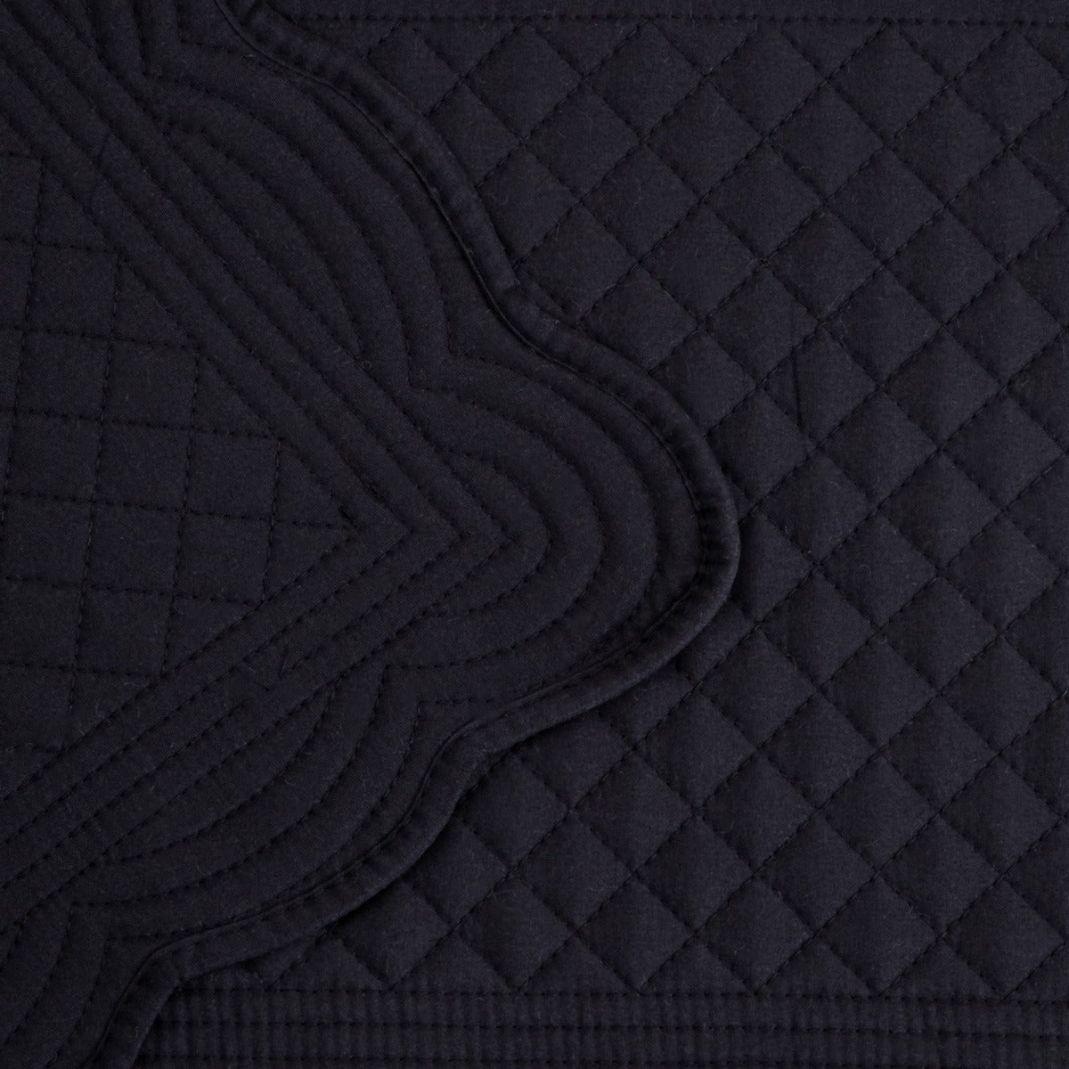 VELA Black Quilted Rectangular Table Mats Set of 2 - 30x45 cm