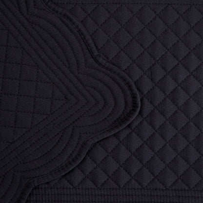 VELA Black Quilted Rectangular Table Mats Set of 2 - 30x45 cm
