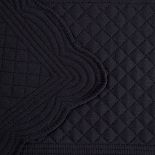 VELA Black Quilted Rectangular Table Mats Set of 2 - 30x45 cm