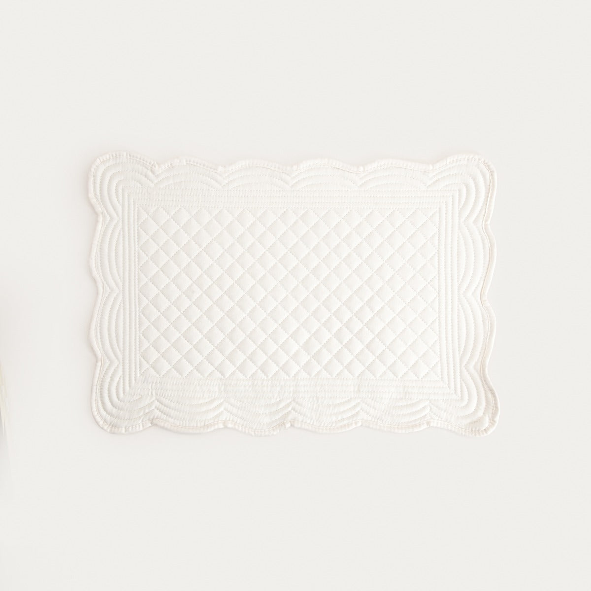 VELA Ecru Quilted Rectangular Table Mats Set of 2 - 30x45 cm