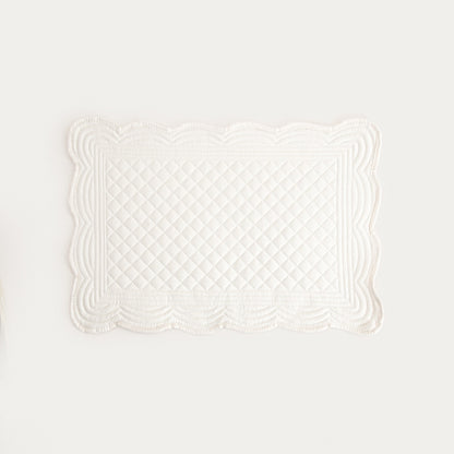 VELA Ecru Quilted Rectangular Table Mats Set of 2 - 30x45 cm