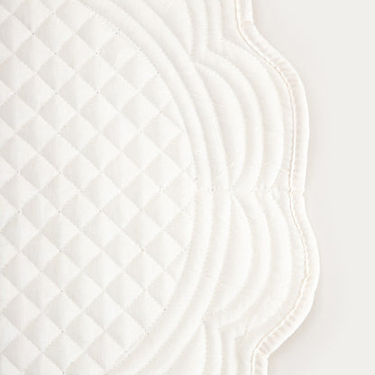 ALVEN Ecru Round Quilted Table Mats Set of 2 - 38cm