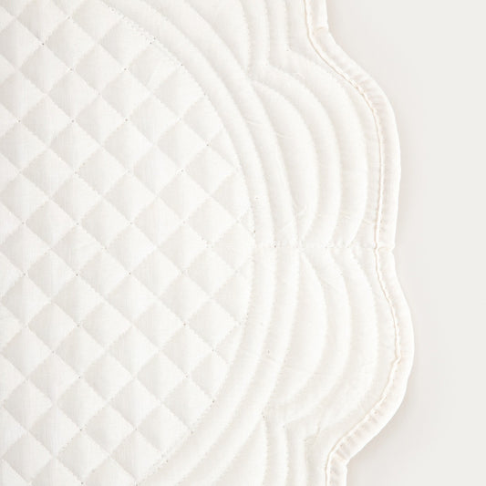 ALVEN Ecru Round Quilted Table Mats Set of 2 - 38cm