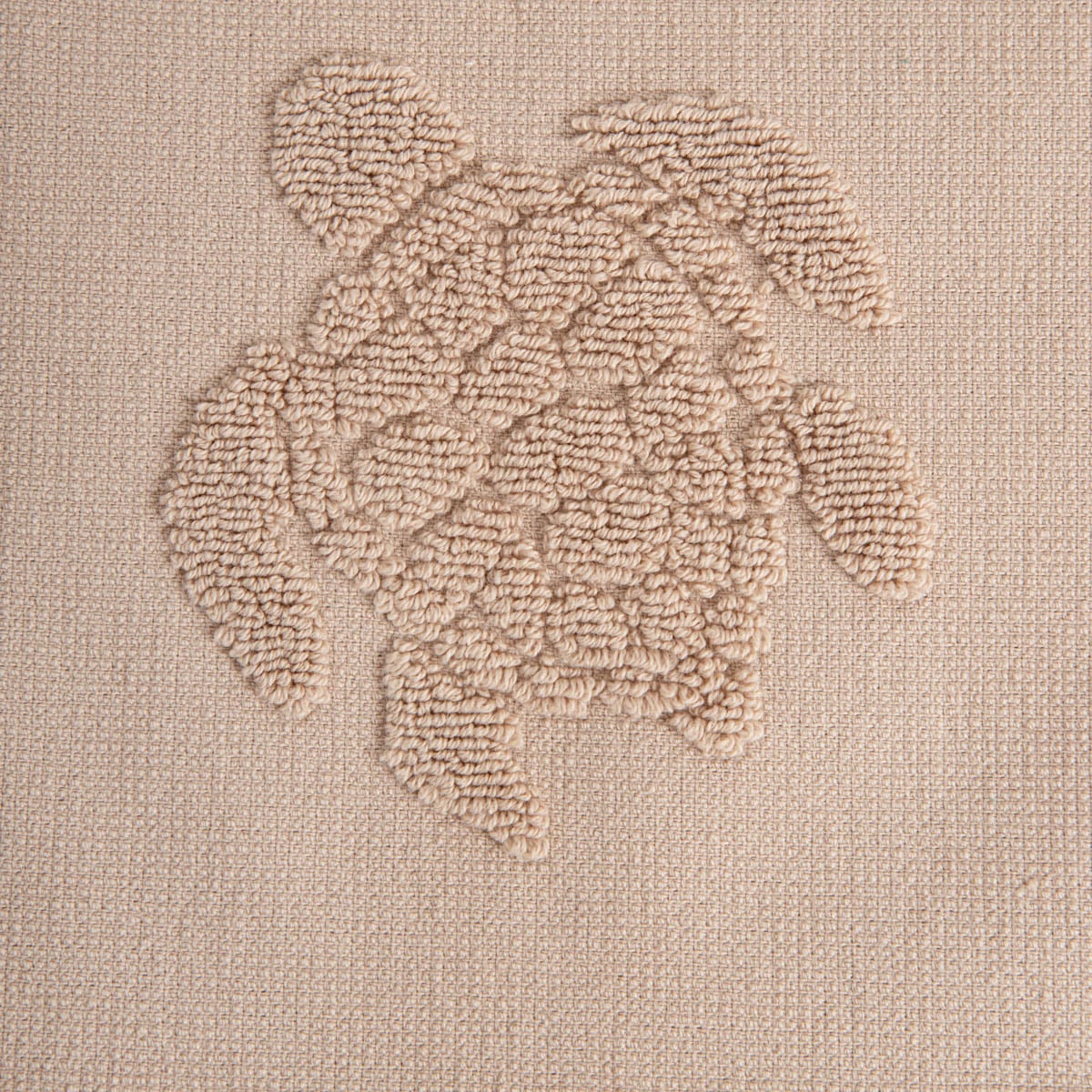 MAREA Beige Beach Towel with Turtle Embroidery 100x150 cm