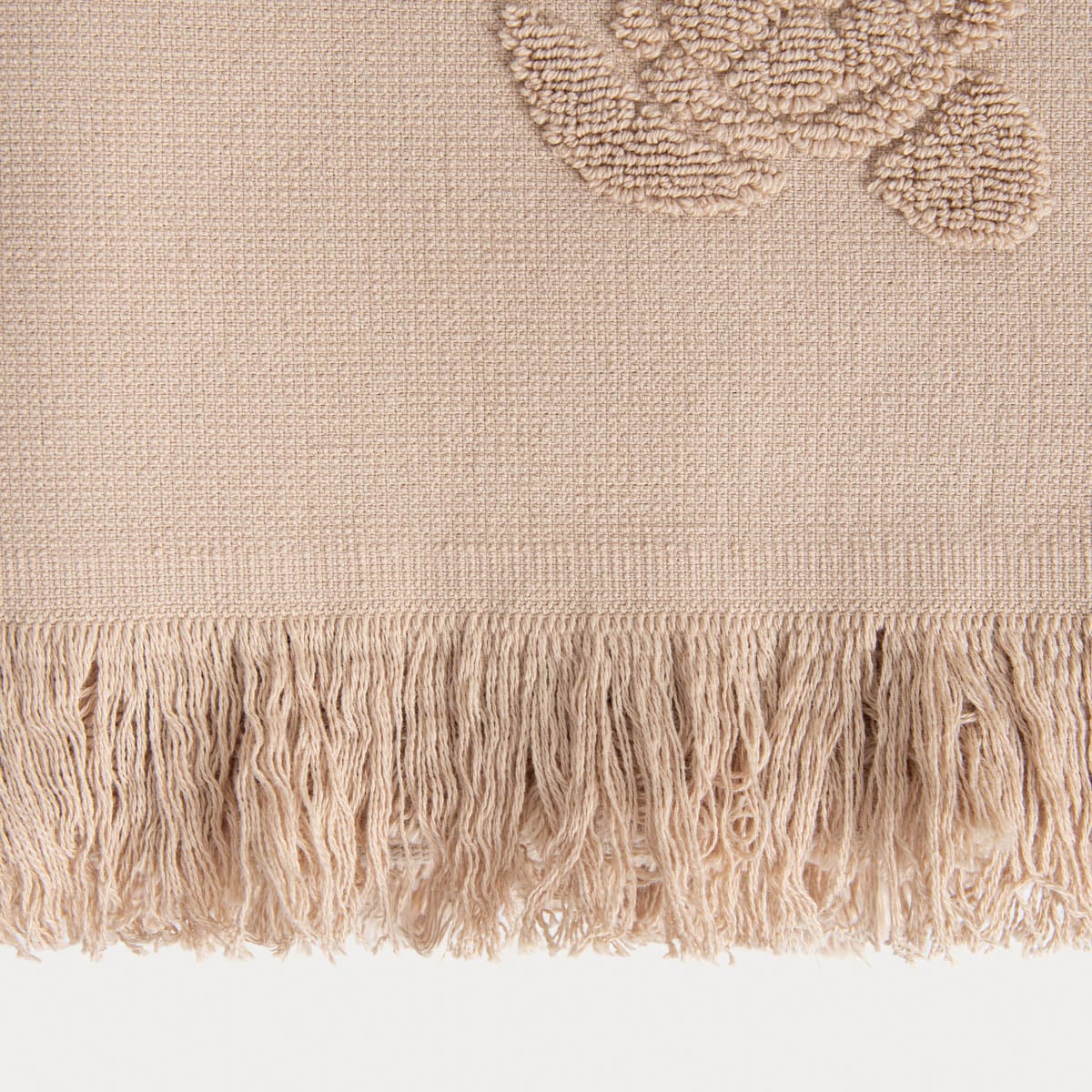 MAREA Beige Beach Towel with Turtle Embroidery 100x150 cm