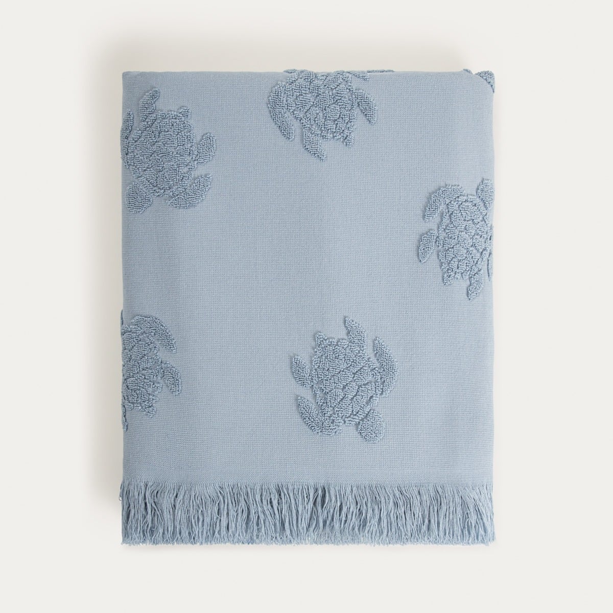 MAREA Blue Beach Towel with Turtle Embroidery 100x150 cm