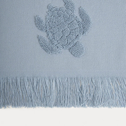 MAREA Blue Beach Towel with Turtle Embroidery 100x150 cm