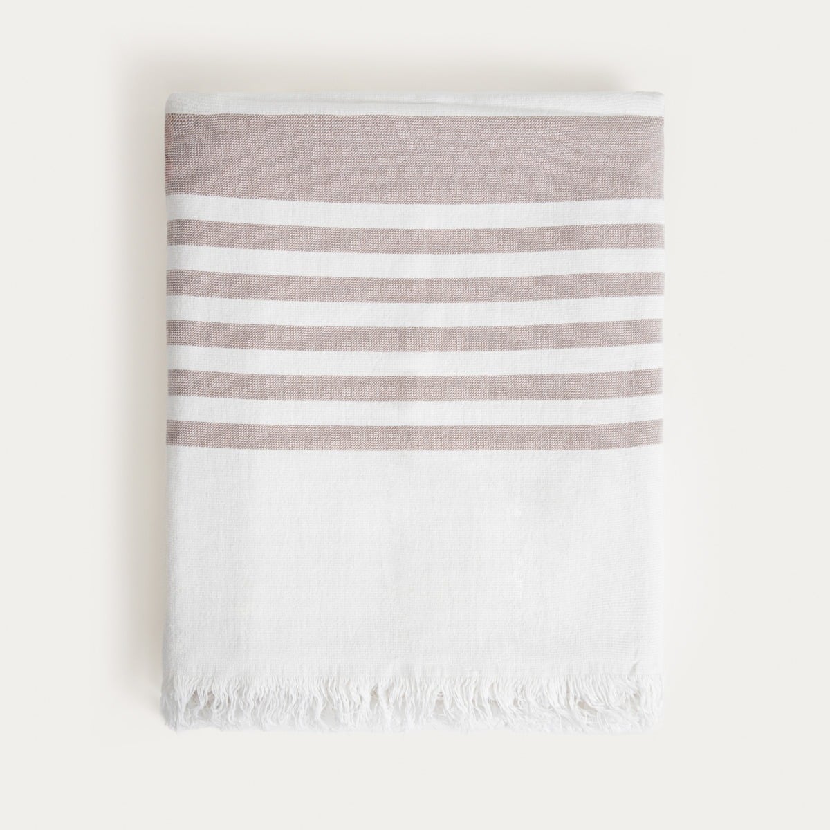 SCAFO Beige Striped Beach Towel 90x170 cm