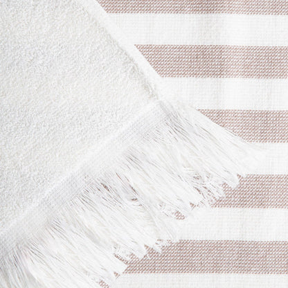 SCAFO Beige Striped Beach Towel 90x170 cm