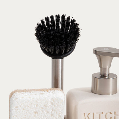 DOSSE Cream Kitchen Dispenser with Sponge and Soap Holder