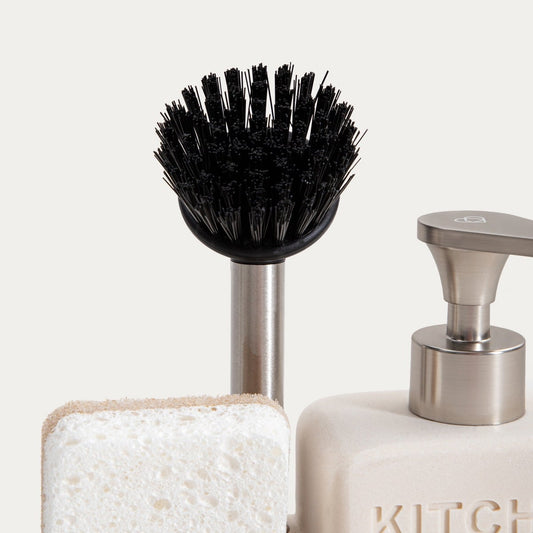 DOSSE Cream Kitchen Dispenser with Sponge and Soap Holder