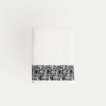 VIOLA Black and White Cotton Towel 50x90 cm