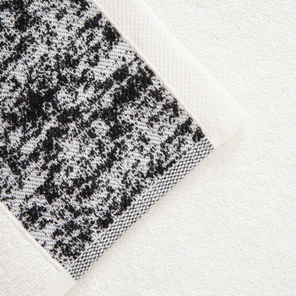 VIOLA Black and White Cotton Towel 50x90 cm