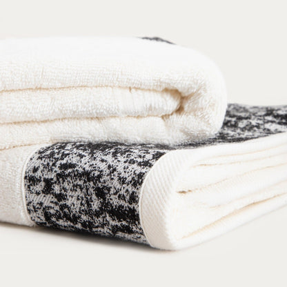 VIOLA Black and White Cotton Towel 50x90 cm