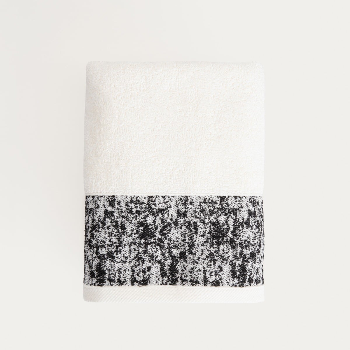 VIOLA Black and White Cotton Towel 70x130 cm